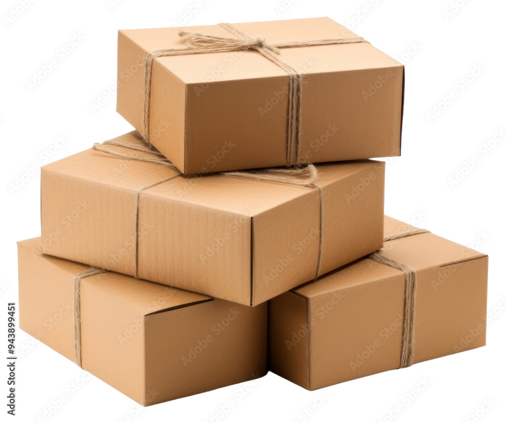 Fototapeta premium PNG Cardboard carton box delivering.