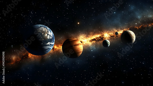 Four planets aligned with a...