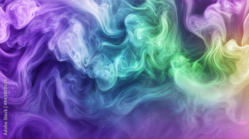 A vibrant, abstract swirl of colorful smoke-like patterns blending purple, green, and yellow hues. A vibrant, abstract swirl of colorful smoke-like patterns blending purple, green, and yellow hues.