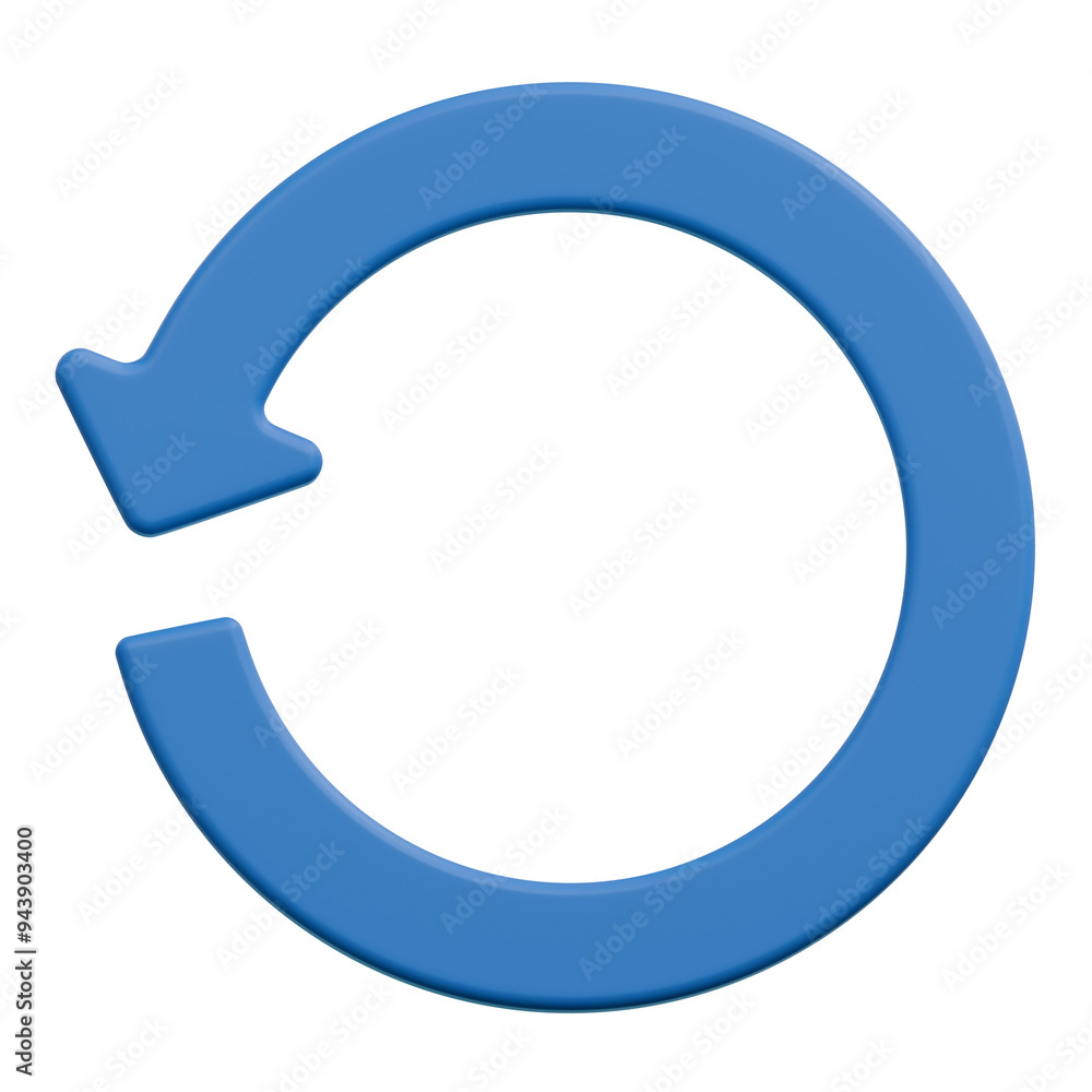 blue refresh arrow 3d illustration blue refresh arrow 3d illustration