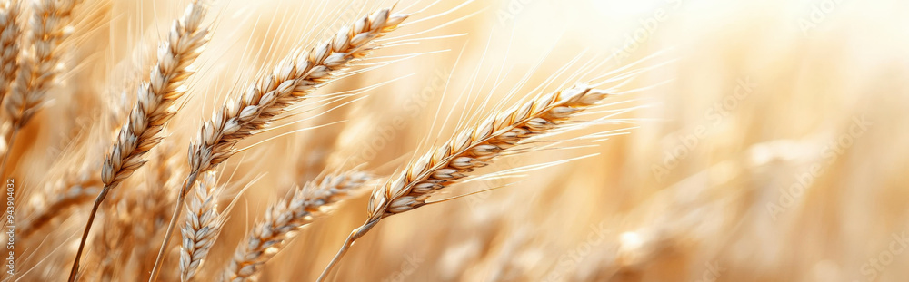 Wheat stalks gently swaying on a warm beige background, with clean lines and ample space for text Wheat stalks gently swaying on a warm beige background, with clean lines and ample space for text
