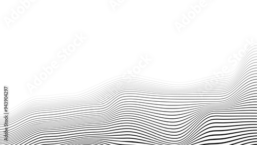 Abstract Waves: A Digital Pattern of Curved Lines and Light