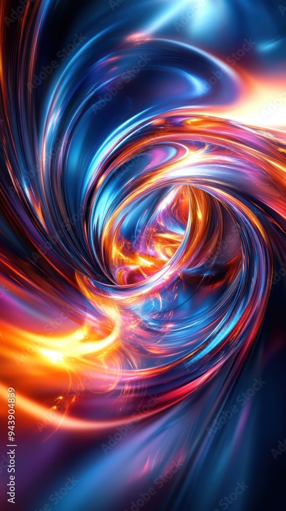 Abstract Swirling Lights in Blue and Orange Hues Abstract Swirling Lights in Blue and Orange Hues