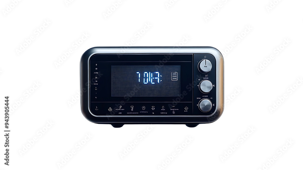Black Microwave Oven with Digital Display and Transparent Background Black Microwave Oven with Digital Display and Transparent Background