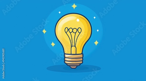 Bright Lightbulb Idea Concept Illustration