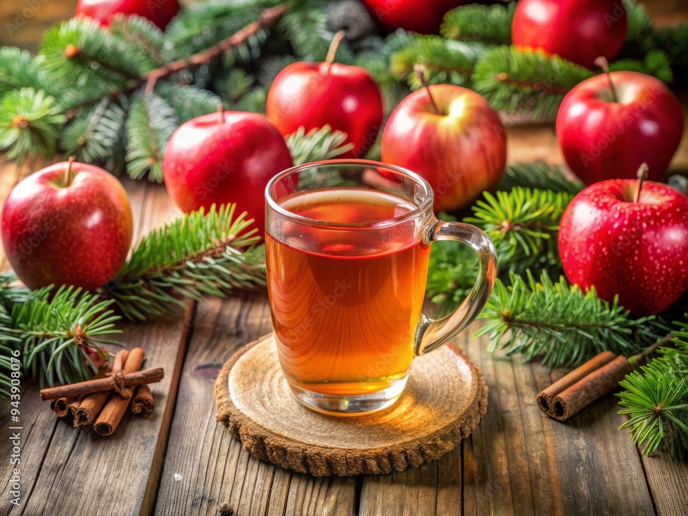 Christmas Morning Apple Cider: Fresh, crisp, inviting, bright red, rustic Christmas Morning Apple Cider: Fresh, crisp, inviting, bright red, rustic