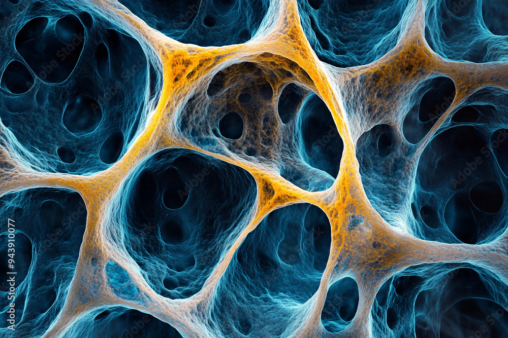 The image is a close up of a blue and orange tissue paper The image is a close up of a blue and orange tissue paper