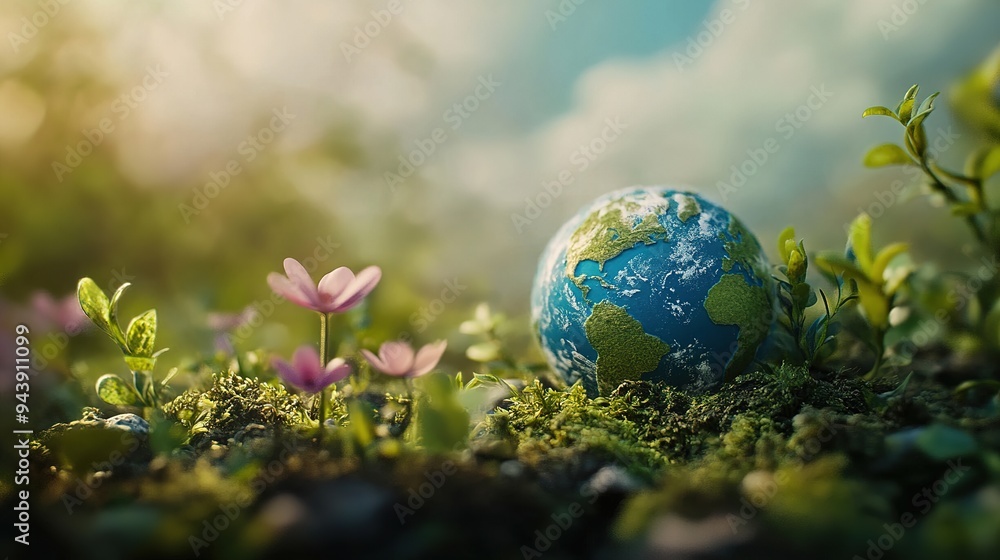 World environment and earth day concept with globe, nature and eco friendly environment. copy space for text. World environment and earth day concept with globe, nature and eco friendly environment. copy space for text.