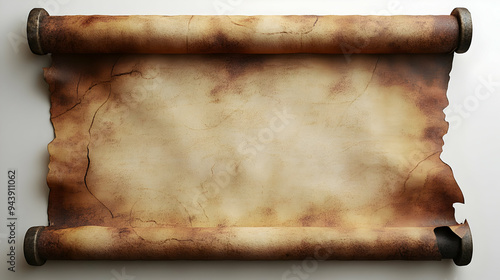 Old blank scroll with rolle...