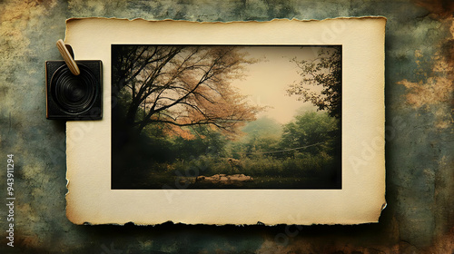 Old photo of a forest lands...