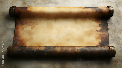 Old, blank parchment scroll...