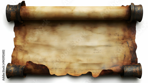 Old, weathered scroll with ...