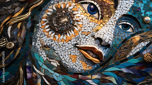 Wallpaper Mural A photo of a detailed shot of a mosaic artwork Torontodigital.ca