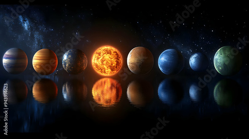 Planets and a star reflecte...