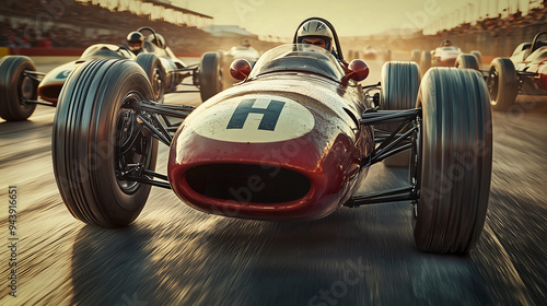 Classic Racing Action - Vintage Formula Cars in High-Speed Competition