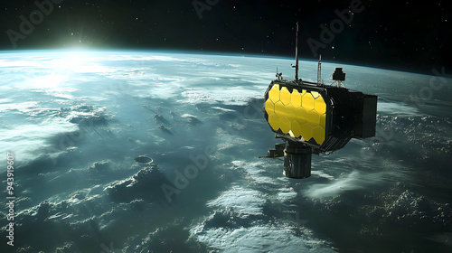 Satellite orbiting Earth wi...