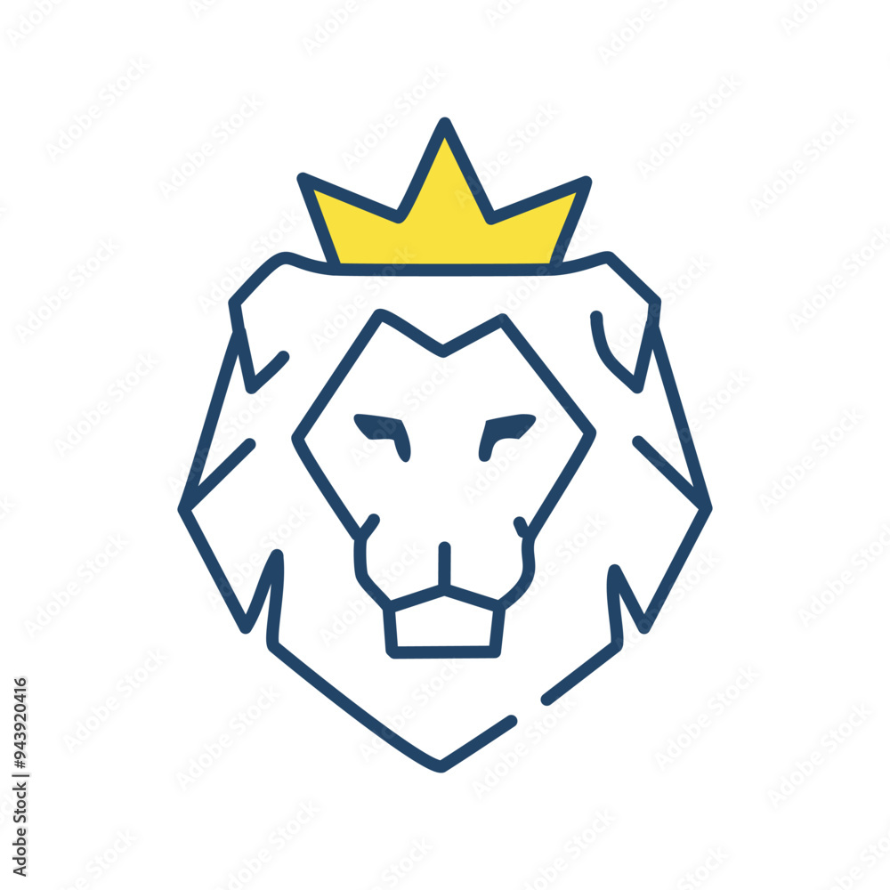 Majestic lion with crown illustration. A stylized illustration of a lion wearing a crown, representing leadership, strength, and courage. The graphic conveys a message of power and authority. Majestic lion with crown illustration. A stylized illustration of a lion wearing a crown, representing leadership, strength, and courage. The graphic conveys a message of power and authority.
