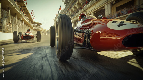 Classic Racing Action - Vintage Formula Cars in High-Speed Competition