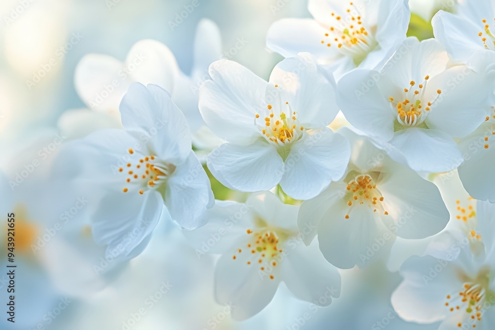 Obraz premium White flowers in the morning sun.