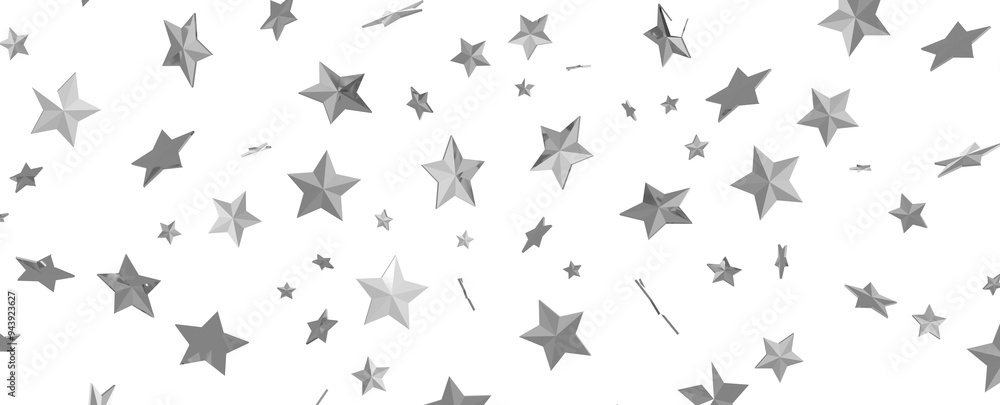 Abstract pattern of random falling silver stars on white background. Abstract pattern of random falling silver stars on white background.