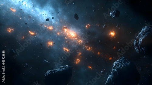 Space rocks on fire, explod...