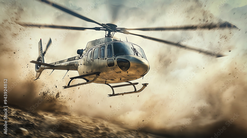 Military Helicopter in an Explosive Combat Zone Military Helicopter in an Explosive Combat Zone