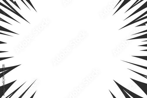 Comic book cartoon black motion lines background for superhero magazine