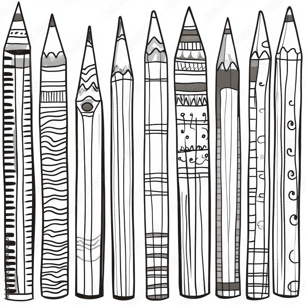Doodle Style Pencil Vector Set Doodle Style Pencil Vector Set