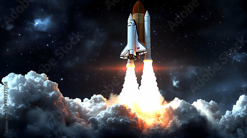 Space shuttle launching int...