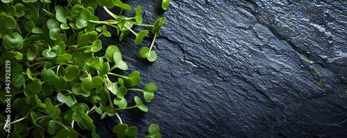 Microgreens on Dark Slate S...