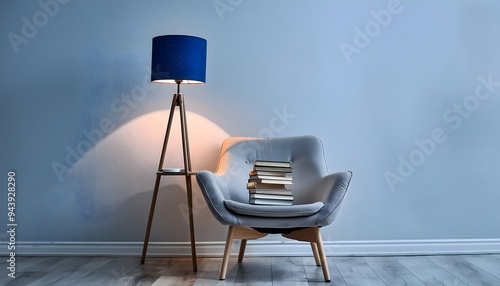 Cozy Reading Nook with Armchair and Floor Lamp