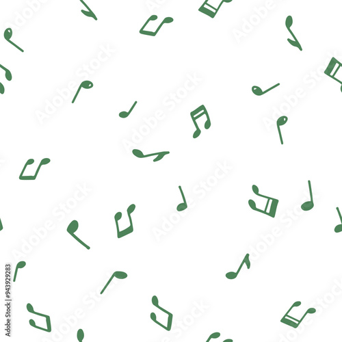 Seamless pattern of simple hand drawn musical notes