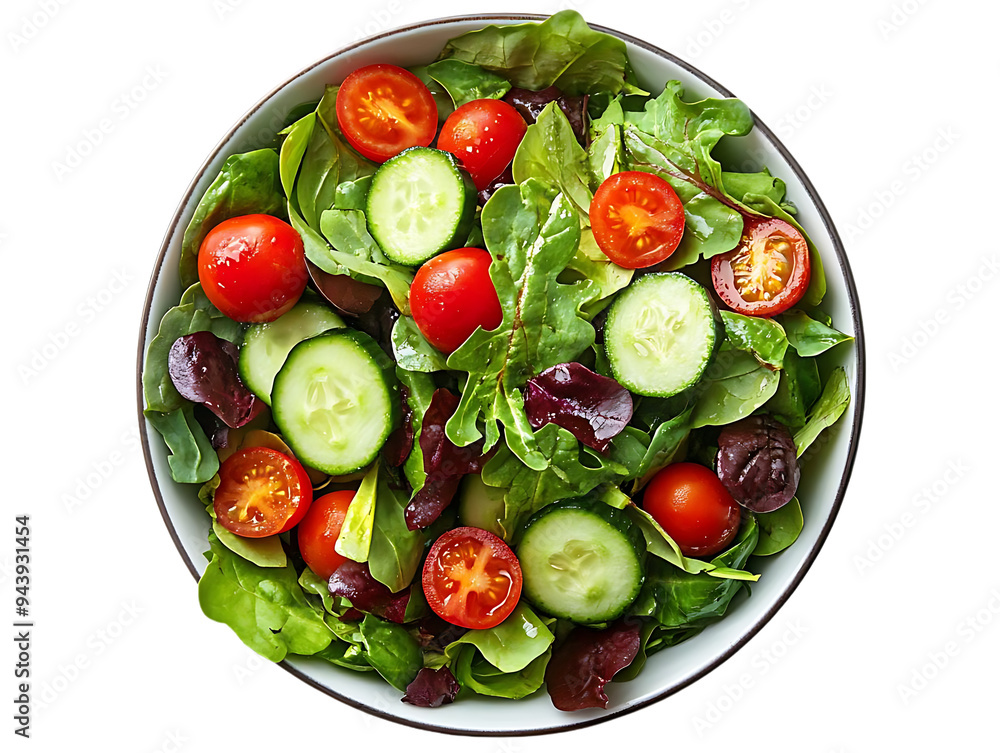 Fresh Cucumber and Tomato Salad with Green Leafy Greens, a Delicious and Healthy Choice, Transparent Background Fresh Cucumber and Tomato Salad with Green Leafy Greens, a Delicious and Healthy Choice, Transparent Background