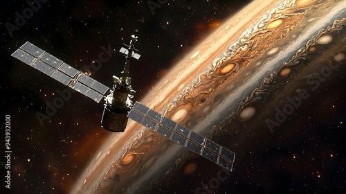 Spacecraft orbits Jupiter, ...