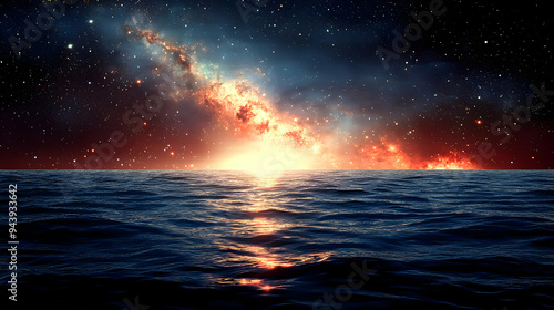 Starry night sky above the ...