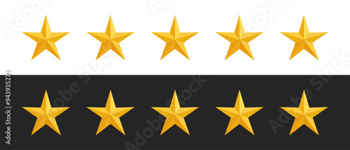 Customer rating gold five star vector design