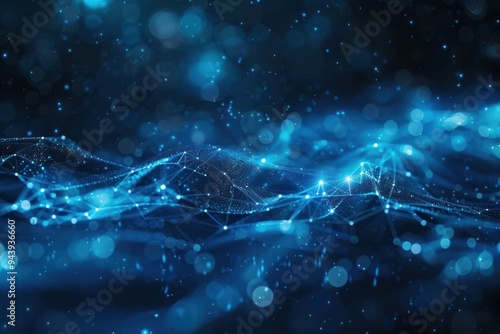 A blue wave with a lot of dots in it