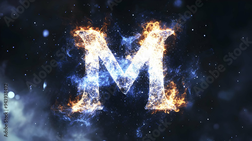 The letter M, formed from o...
