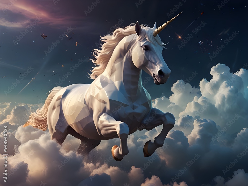 Unicorn, a mythical creature of fantasy Unicorn, a mythical creature of fantasy
