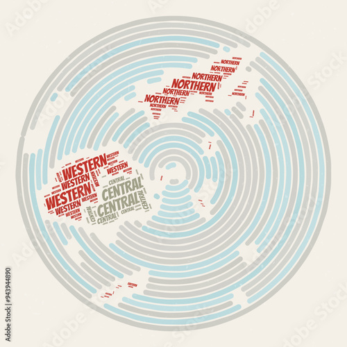 Fiji Round Poster. Typography style image of Country. Regions word clouds of Fiji. Vintage image design with scratch texture.