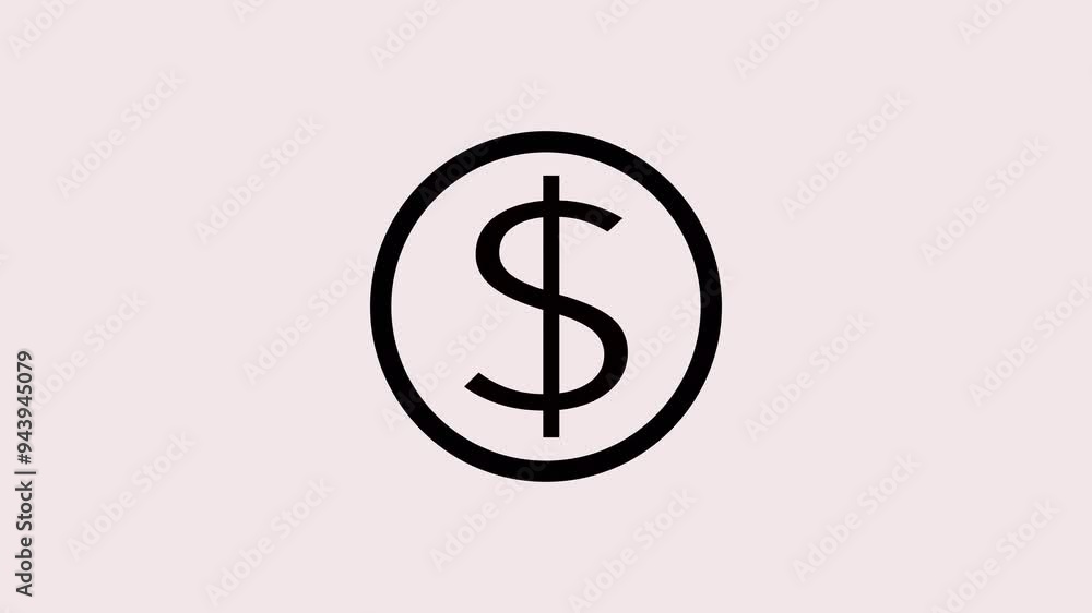 Black US Dollar icon. USA Dollar signs symbol. US Dollar gold symbol looped rotation on transparent. 4k Black US Dollar icon. USA Dollar signs symbol. US Dollar gold symbol looped rotation on transparent. 4k