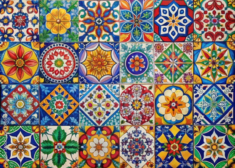Playful Mosaic Patterns: Colorful tiles, intricate designs, vibrant patterns, joyful spirit Playful Mosaic Patterns: Colorful tiles, intricate designs, vibrant patterns, joyful spirit