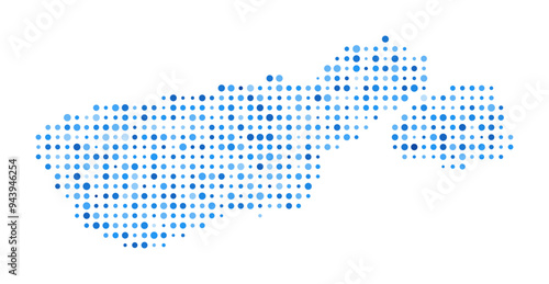 Madre de Dios Island Dot Map. Island Digital Style Shape. Madre de Dios Island vector image. Island shape blue circular dots. Beautiful vector illustration.