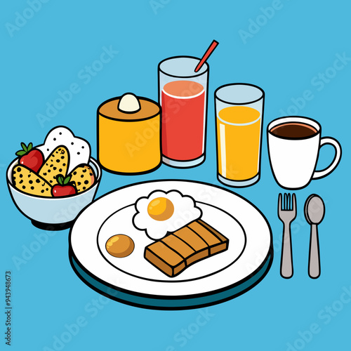 breakfast buffet full english and continental large selection of brunch and breakfast food on the table with egg bacon toast orange juice croissant coffee fruits and nuts