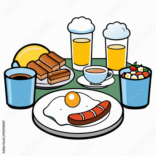breakfast buffet full english and continental large selection of brunch and breakfast food on the table with egg bacon toast orange juice croissant coffee fruits and nuts