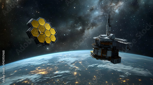 Two satellites orbiting Ear...