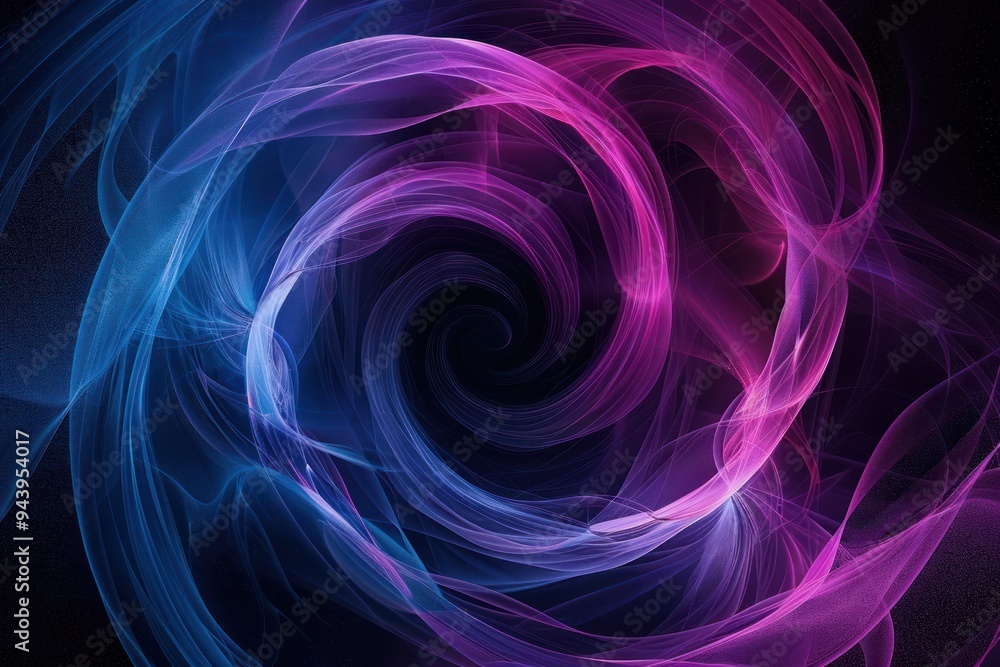 Obraz premium A spiral of blue and purple colors