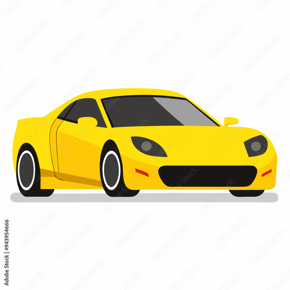 Fototapeta premium Sport Car No Background no shadow, yellow color WHIte background