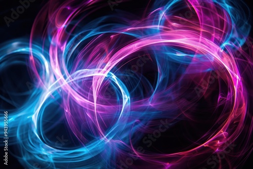 A colorful swirl of blue and pink with a purple line in the middle