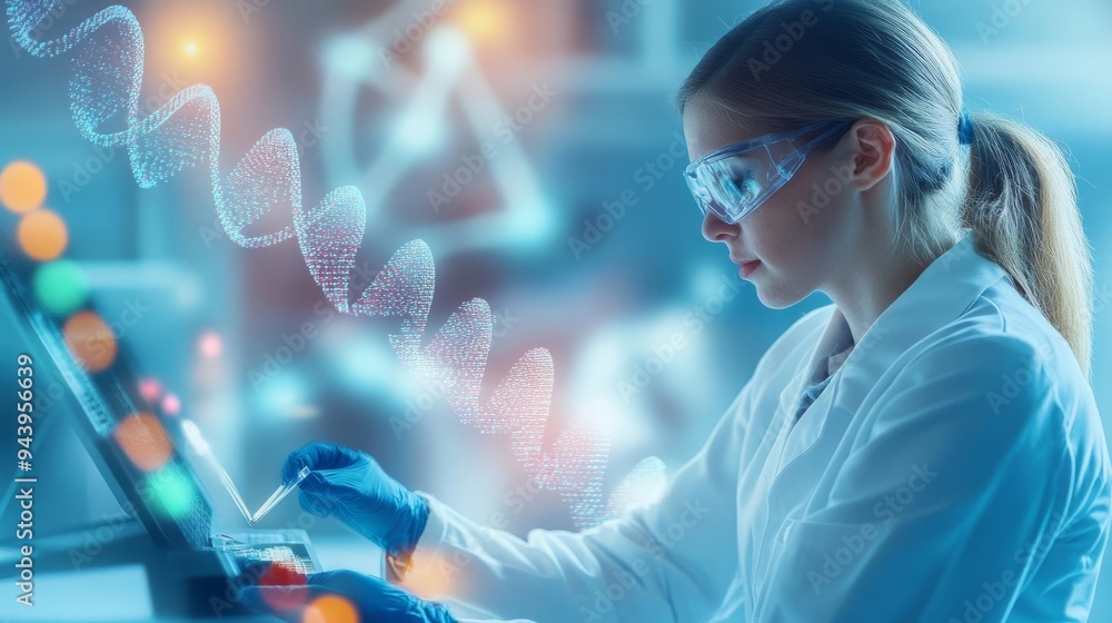 Researchers using holographic tools to study epigenetic regulation, innovative science, genetic modulation Researchers using holographic tools to study epigenetic regulation, innovative science, genetic modulation